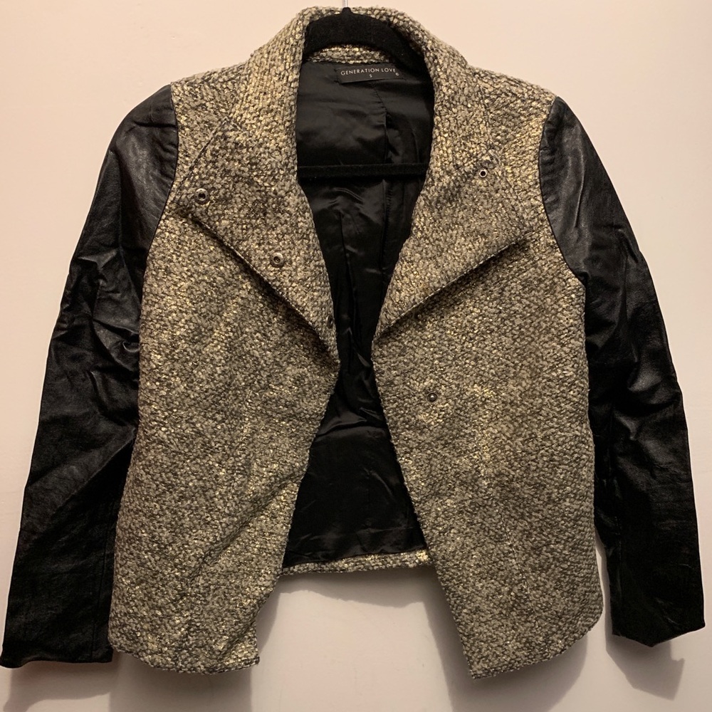Generation love jckt. w/faux leather sleeve